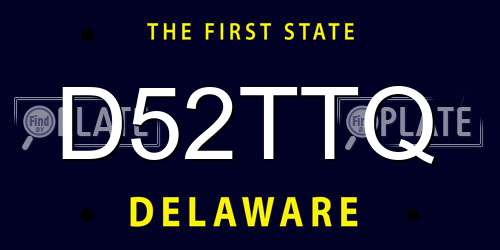 D52TTQ Delaware License Plate