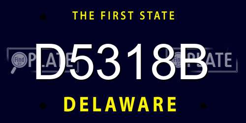 D5318B Delaware License Plate