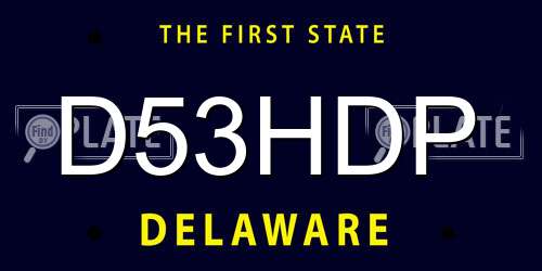 D53HDP Delaware License Plate