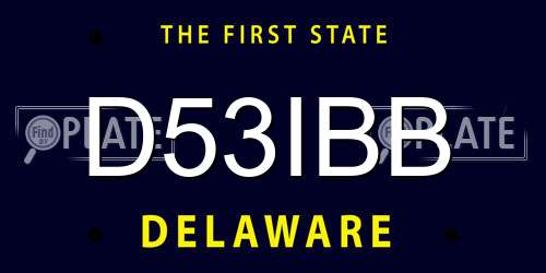 D53IBB Delaware License Plate