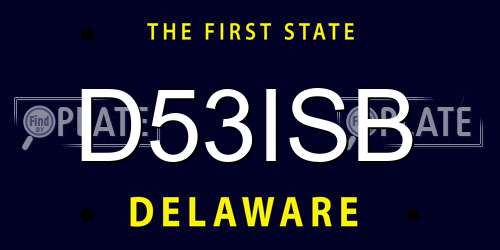 D53ISB Delaware License Plate
