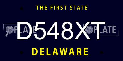 D548XT Delaware License Plate