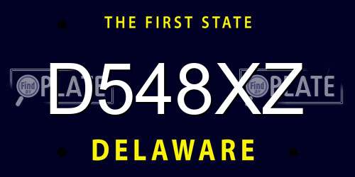 D548XZ Delaware License Plate