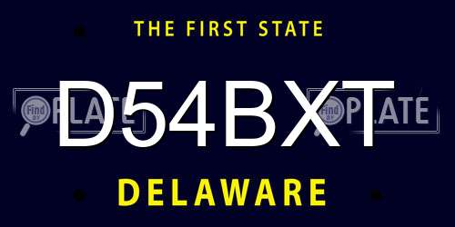 D54BXT Delaware License Plate
