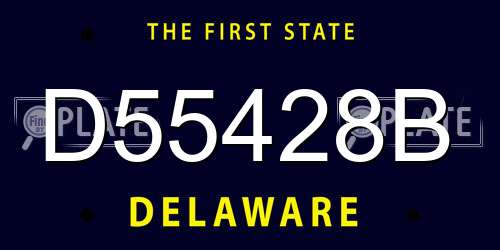 D55428B Delaware License Plate