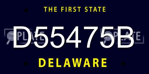 D55475B Delaware License Plate