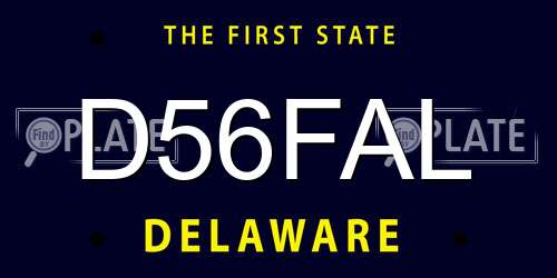 D56FAL Delaware License Plate