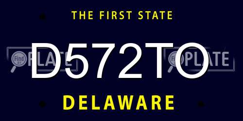 D572TO Delaware License Plate