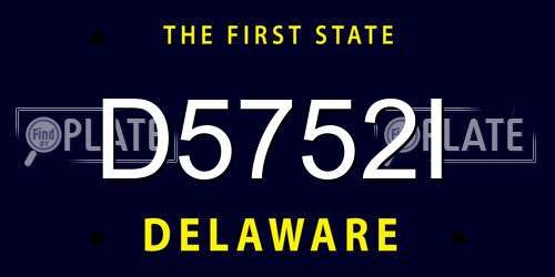 D5752I Delaware License Plate