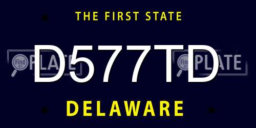 D577TD Delaware License Plate