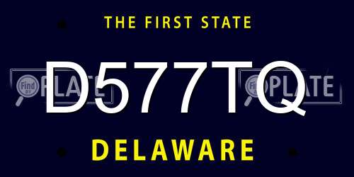 D577TQ Delaware License Plate