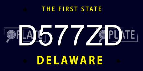 D577ZD Delaware License Plate