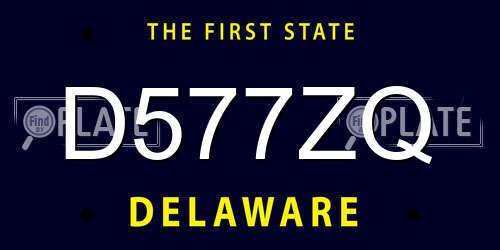 D577ZQ Delaware License Plate