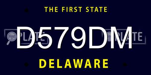 D579DM Delaware License Plate