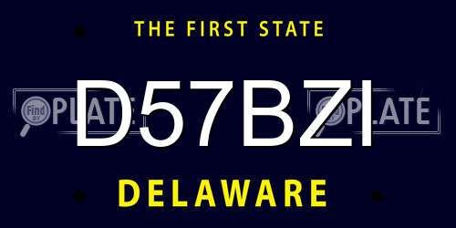D57BZI Delaware License Plate
