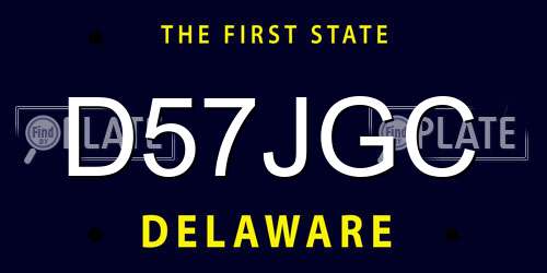D57JGC Delaware License Plate