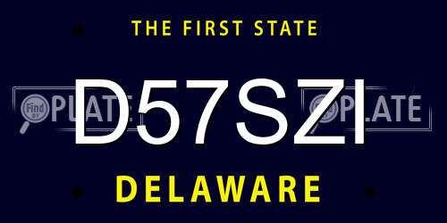 D57SZI Delaware License Plate