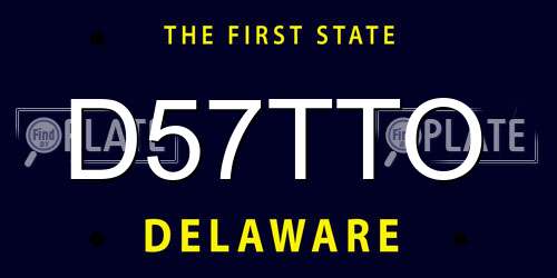 D57TTO Delaware License Plate