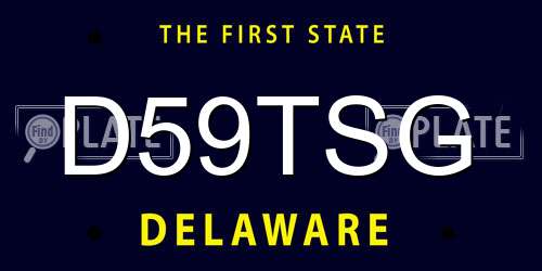 D59TSG Delaware License Plate