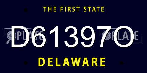 D61397O Delaware License Plate