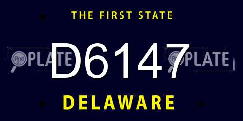 D6147 Delaware License Plate