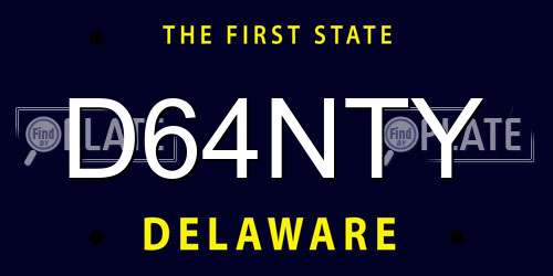 D64NTY Delaware License Plate