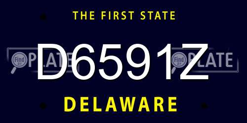 D6591Z Delaware License Plate