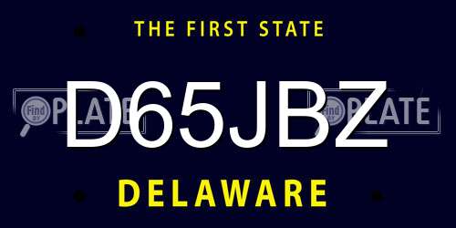 D65JBZ Delaware License Plate