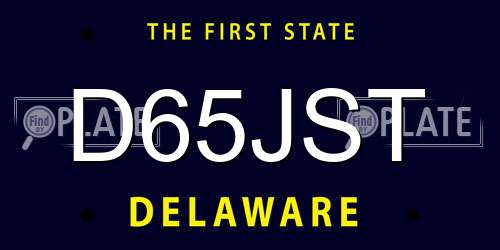 D65JST Delaware License Plate