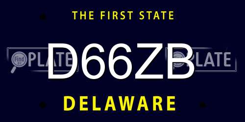 D66ZB Delaware License Plate