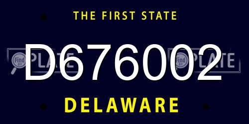 D676002 Delaware License Plate