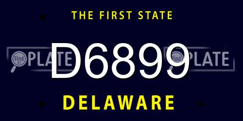 D6899 Delaware License Plate