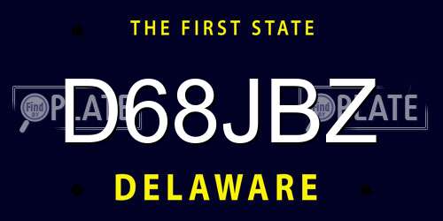 D68JBZ Delaware License Plate