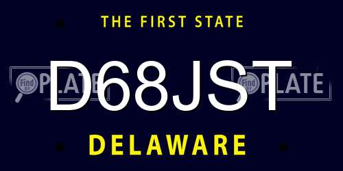 D68JST Delaware License Plate