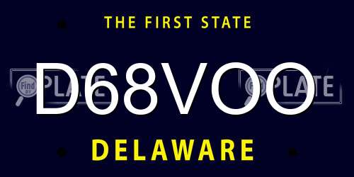 D68VOO Delaware License Plate