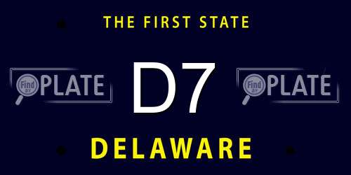 D7 Delaware License Plate
