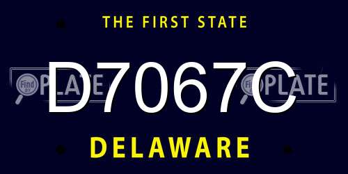 D7067C Delaware License Plate