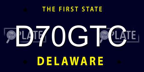 D70GTC Delaware License Plate