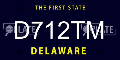 D712TM Delaware License Plate