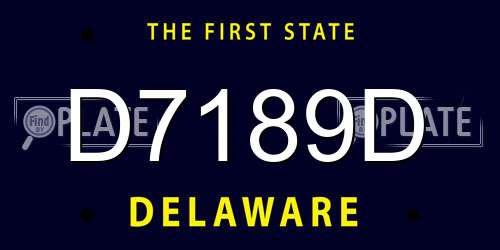 D7189D Delaware License Plate
