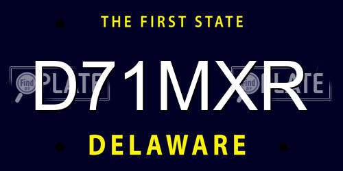 D71MXR Delaware License Plate