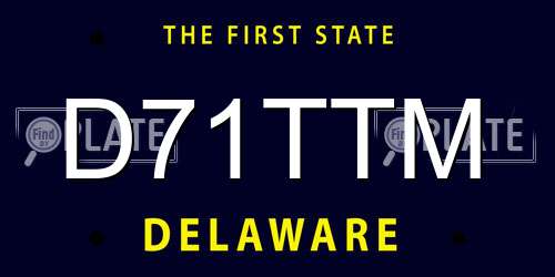 D71TTM Delaware License Plate