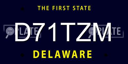 D71TZM Delaware License Plate