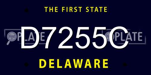D7255C Delaware License Plate