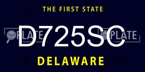 D725SC Delaware License Plate