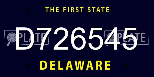 D726545 Delaware License Plate