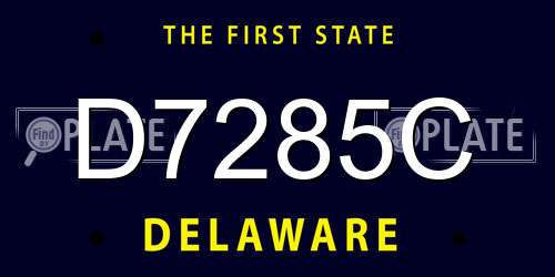 D7285C Delaware License Plate