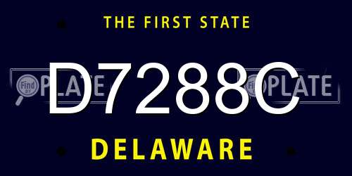 D7288C Delaware License Plate