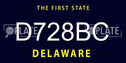 D728BC Delaware License Plate