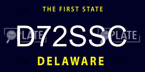 D72SSC Delaware License Plate